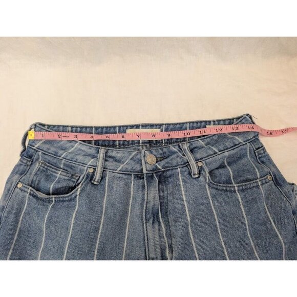 Pacsun Women's Medium-Wash White Striped 90s Y2K Mom Denim Jeans Size 28 S7 - Picture 10 of 10